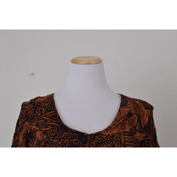 Vintage 90s Crinkle Rayon/Poly Black Dress‎ size 10 - Picture 9 of 10